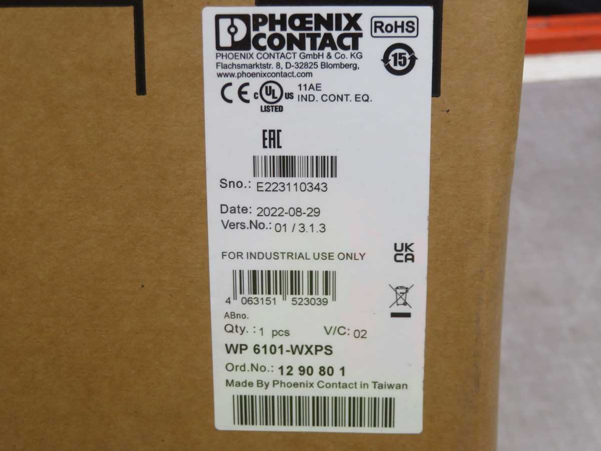 PHOENIX CONTACT WP 6101-WXPS 1290801 10.1" PCAP WEB PANEL IP66 QT BROWSER NEW - HMIS & DISPLAYS