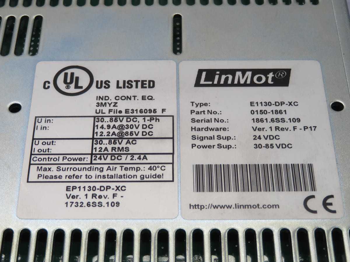 LINMOT E1130-DP-XC 0150-1861 PROFIBUS DP DRIVE T213440 - SERVO