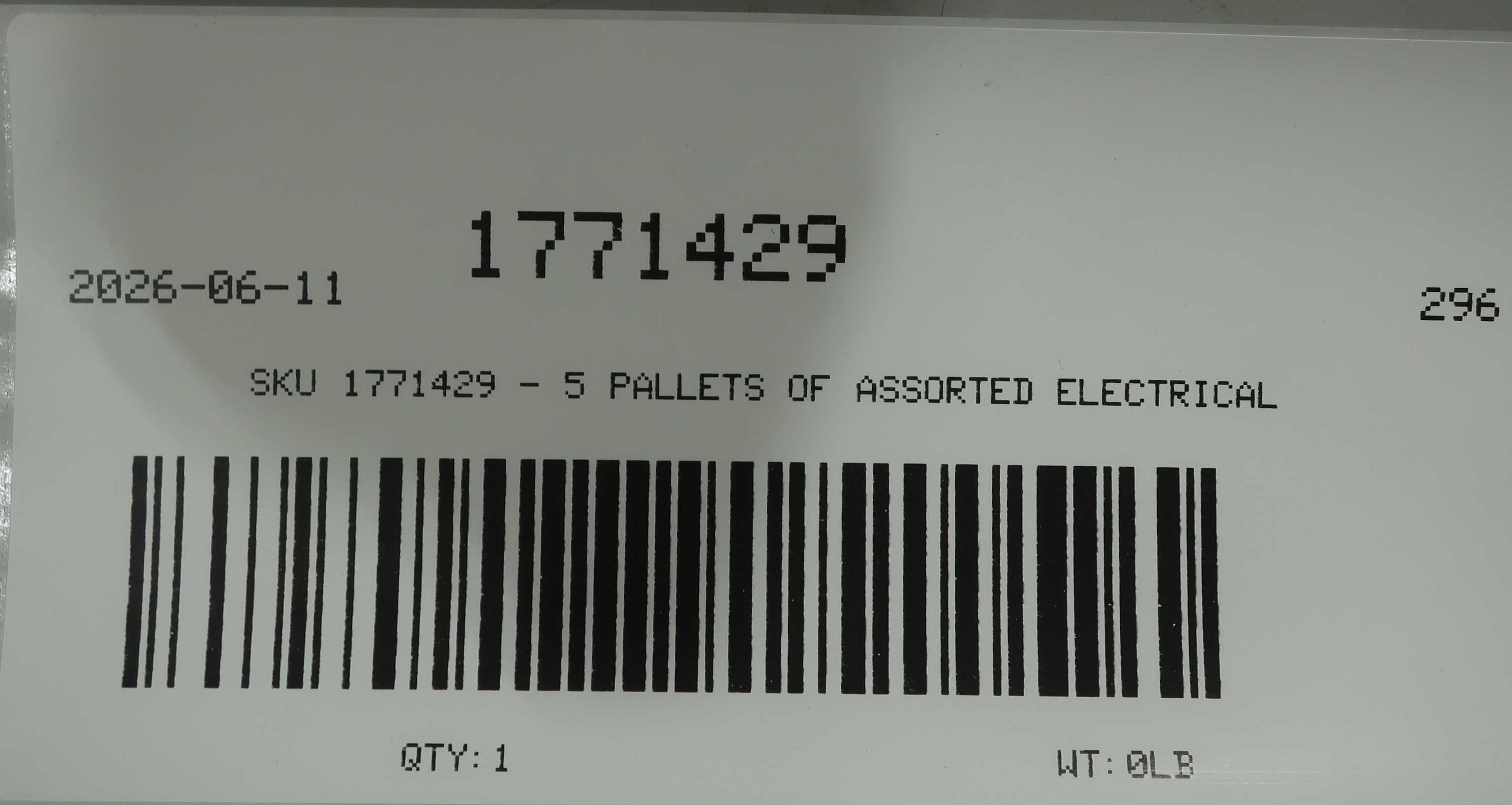 SKU 1771429 - 5 PALLETS OF ASSORTED ELECTRICAL - ELECTRICAL COMPONENTS