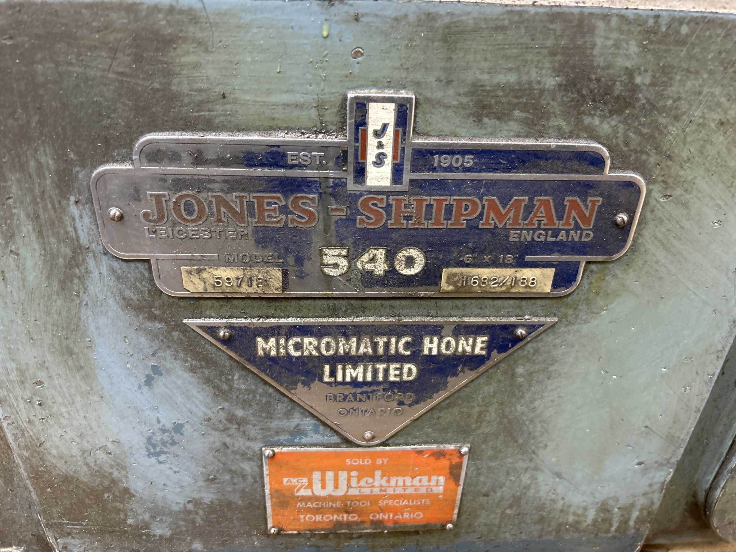 1988 Jones & Shipman 540 Surface Grinder, 2 HP, 460V, 6x18 Table, 7" Wheel - SURFACE GRINDERS