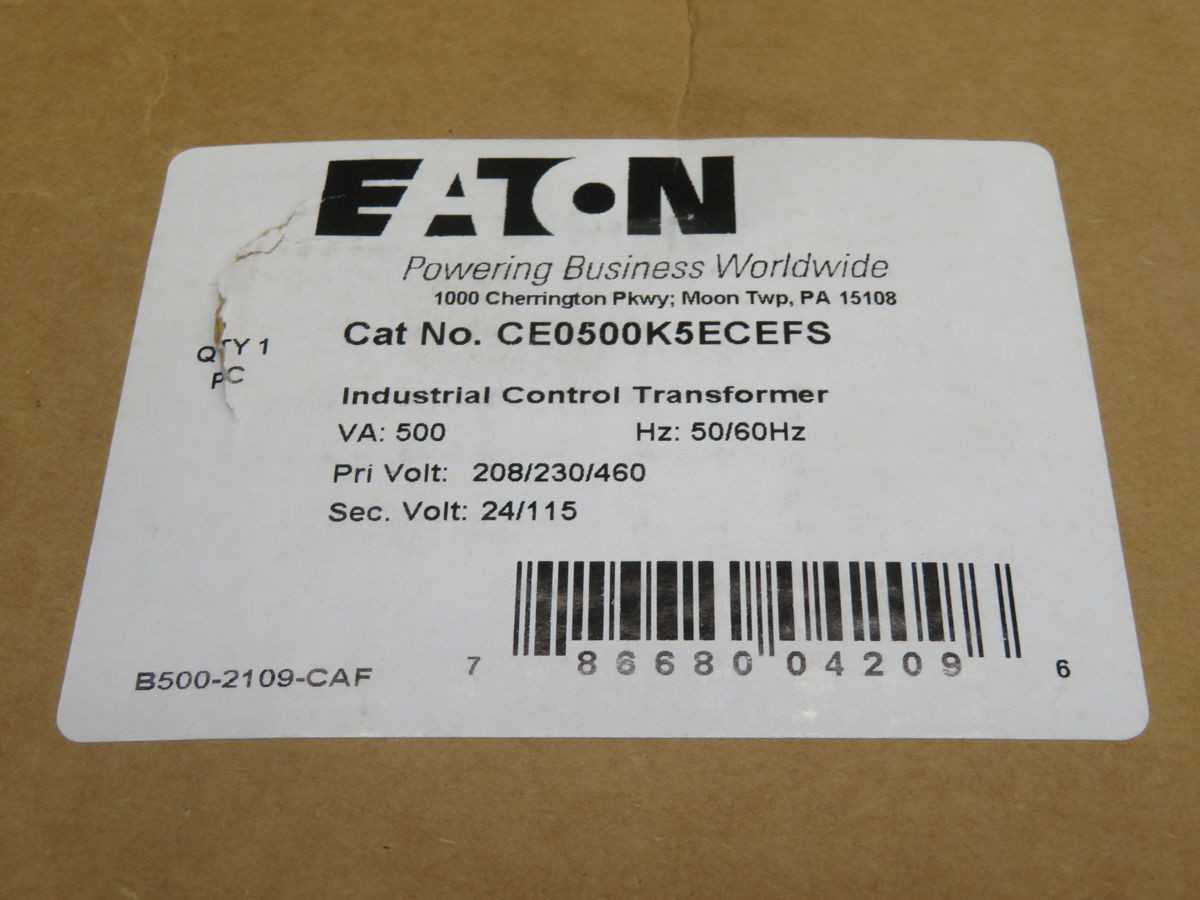 EATON CE0500K5ECEFS MARKED CONTROL TRANSFORMER T246127 - CONTROL TRANSFORMERS