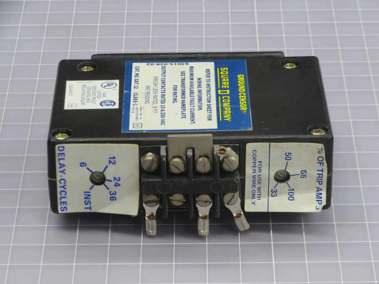SQUARE D GAT 12 GROUND FAULT RELAY T245480 - INDUSTRIAL PARTS