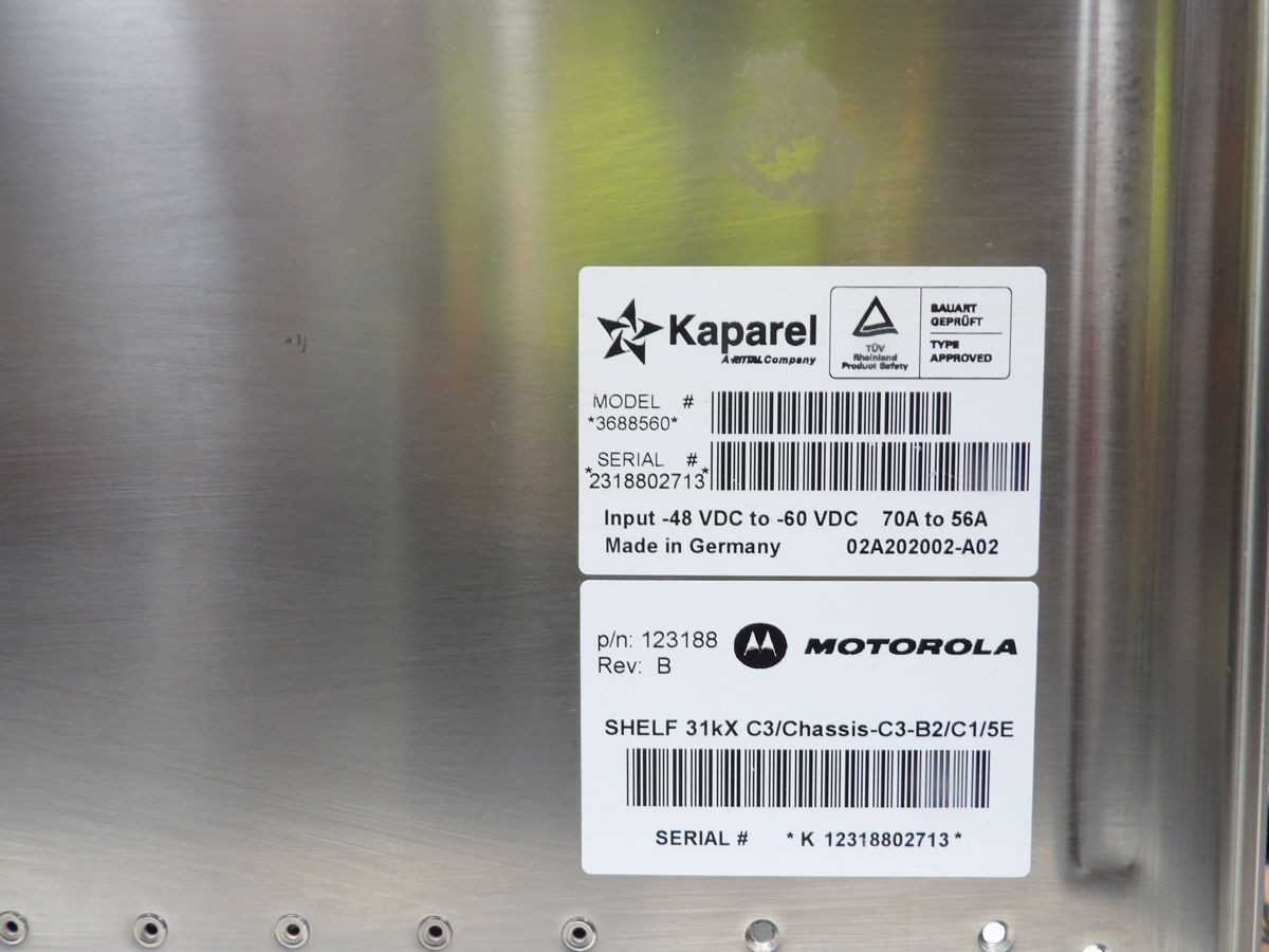 KAPAREL, MOTOROLA 3688560, 123188 SHELF 31KX C3/CHASSIS-C3-B2/C1/5E M5341 - PCB CIRCUIT BOARDS
