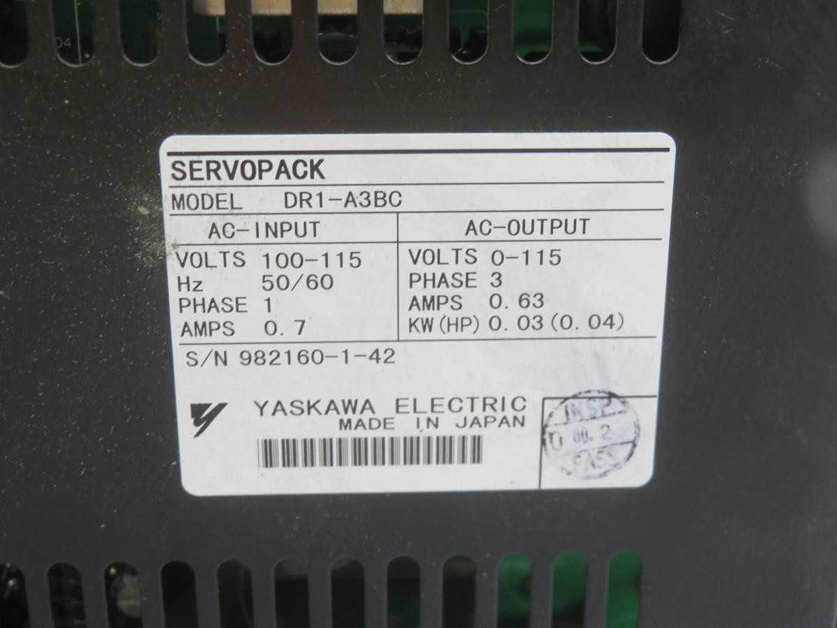 YASKAWA DR1-A3BC SERVOPACK T244589 - SERVO
