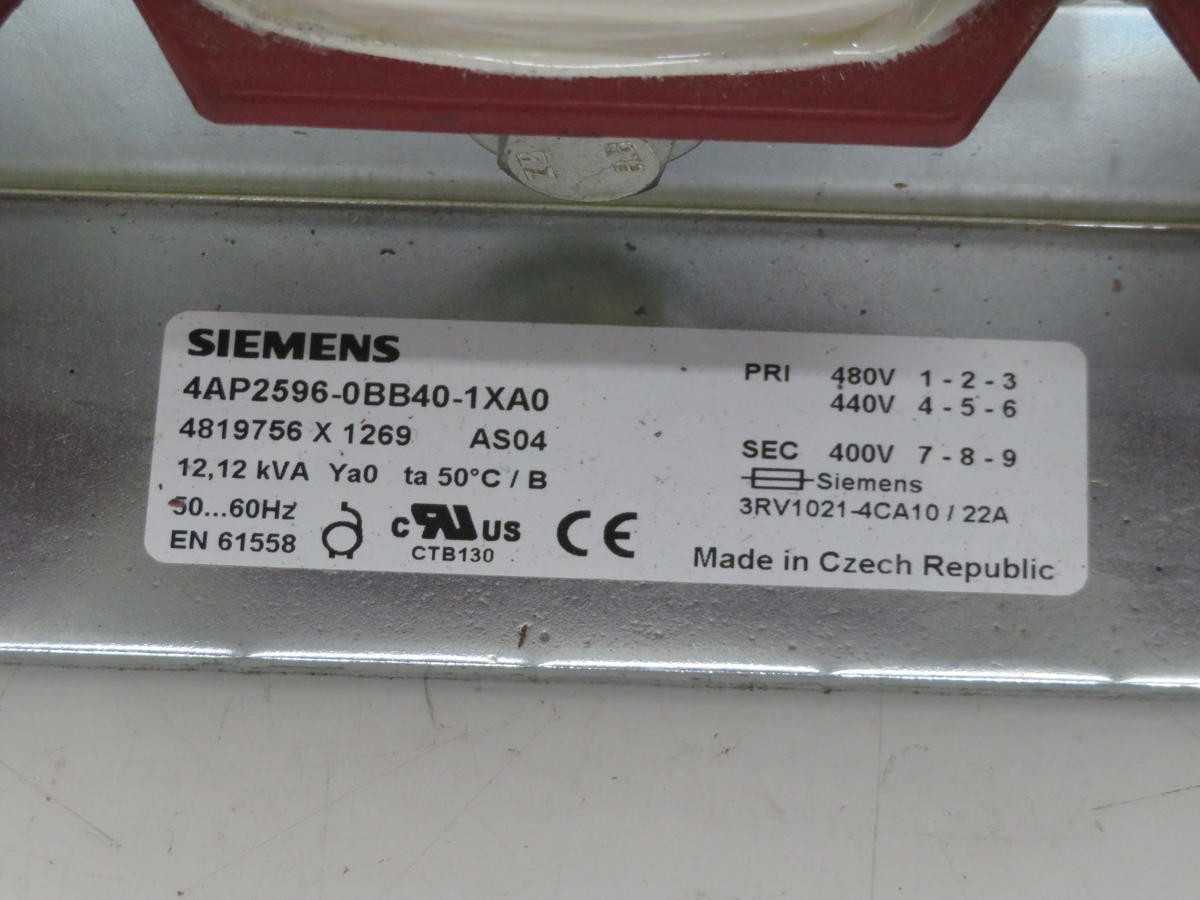 SIEMENS 4AP2596-0BB40-1XA0 4819756 X 1269 TRANSFORMER T199236 - POWER TRANSFORMERS