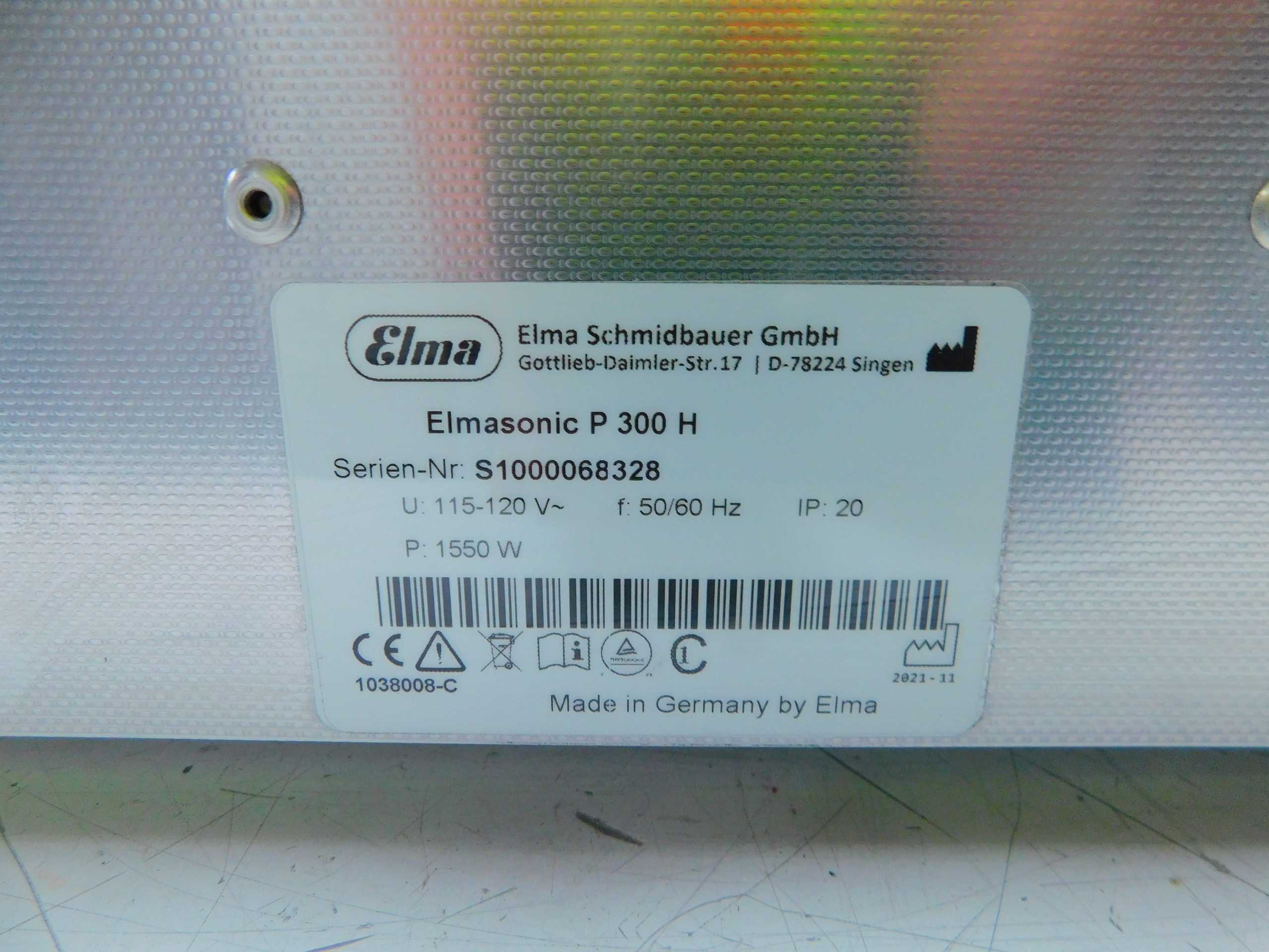 Elma 300 Heated Ultrasonic Cleaner, 28L, 120V, 1 Phase, Dual-Frequency 37/80 kHz - LAB & SCIENTIFIC