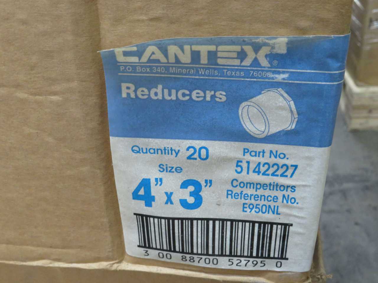 LOT OF 20 CANTEX 5142227 REDUCERS SIZE 4 IN X 3 IN T192415 - CONDUIT FITTING