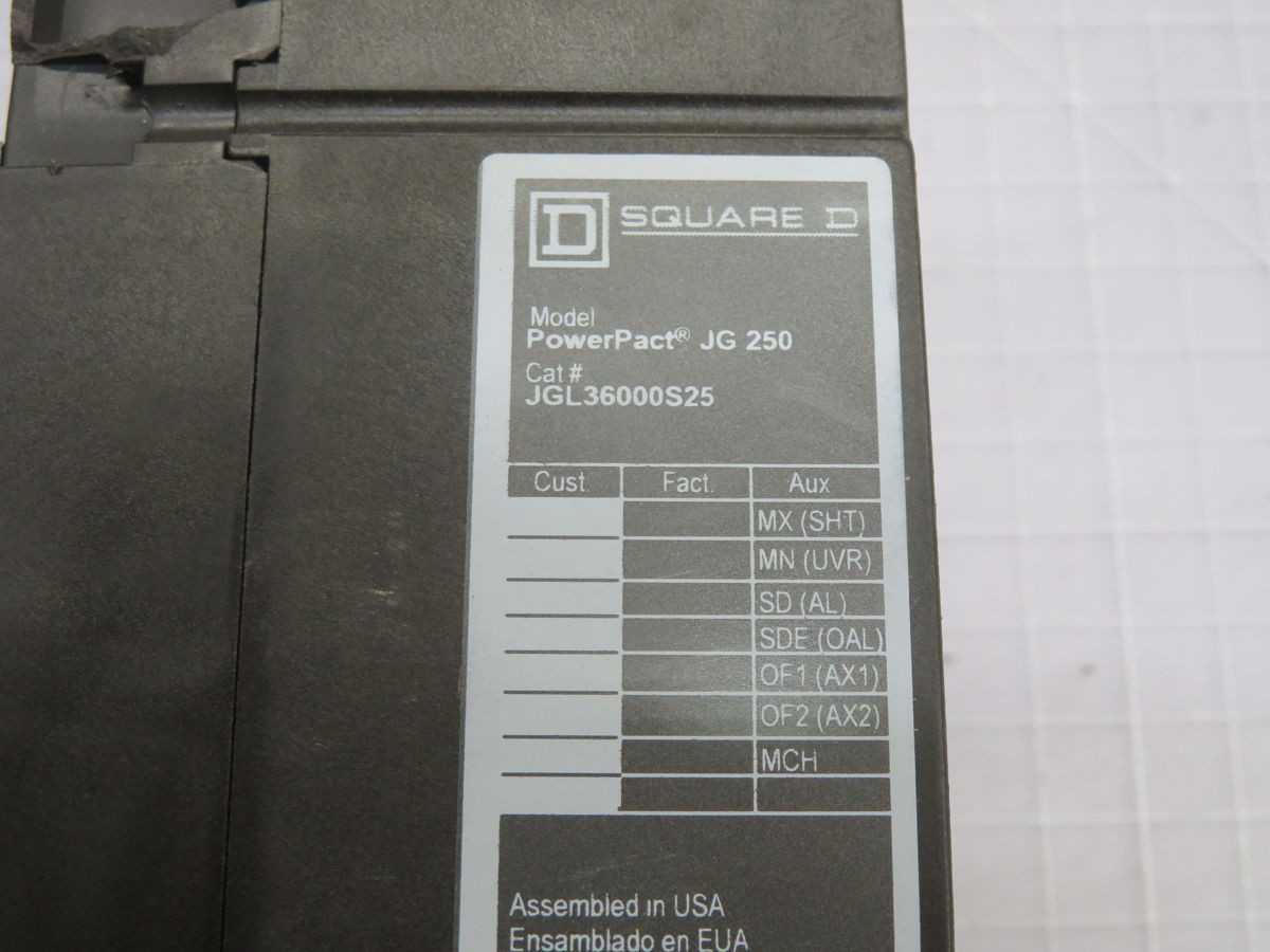 SQUARE D JG 250 MOLDED CASE SWITCH T254799 - CIRCUIT BREAKERS