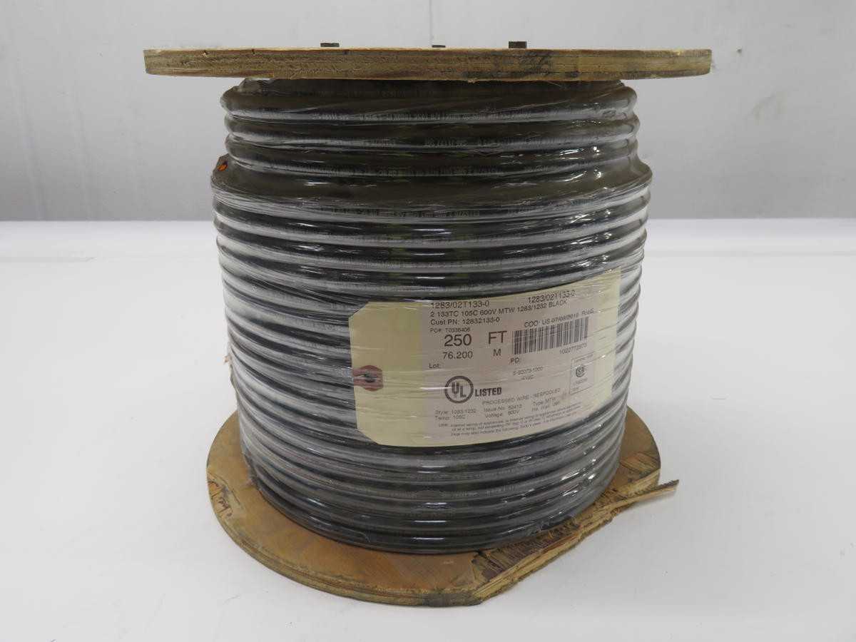 LOT OF 225 FT IEWC 1283/02T133-0 WIRE CABLE 2 AWG 600 V T206851 - ELECTRICAL WIRE