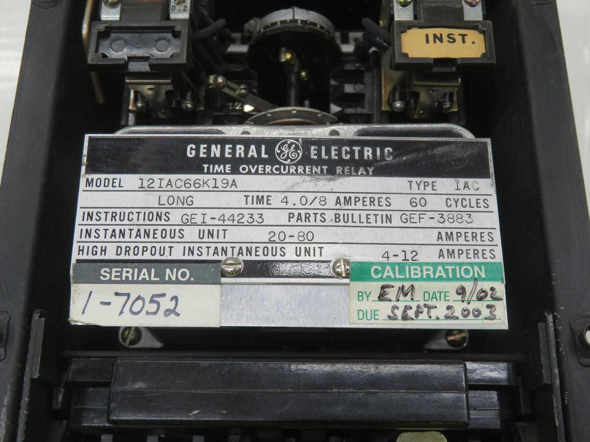 GENERAL ELECTRIC 12IAC66K19A TIME OVERCURRENT RELAY T238418 - ELECTRICAL COMPONENTS