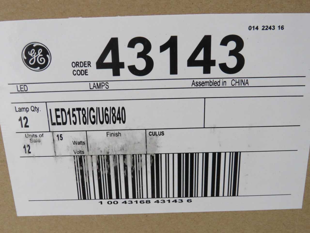 LOT OF 408 GE 43143 LED15T8/G/U6/840
T8 13 WATT 22.5 INCH U SHAPED LED TUBES MEDIUM B-PIN (G13) 400 - LIGHTING
