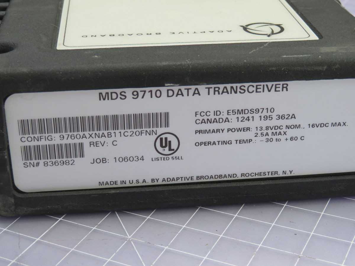 ADAPTIVE BROADBAND MDS 9710 DIGITAL RADIO DATA TRANSCEIVER T250723 - DATACENTER & FACILITY UPS