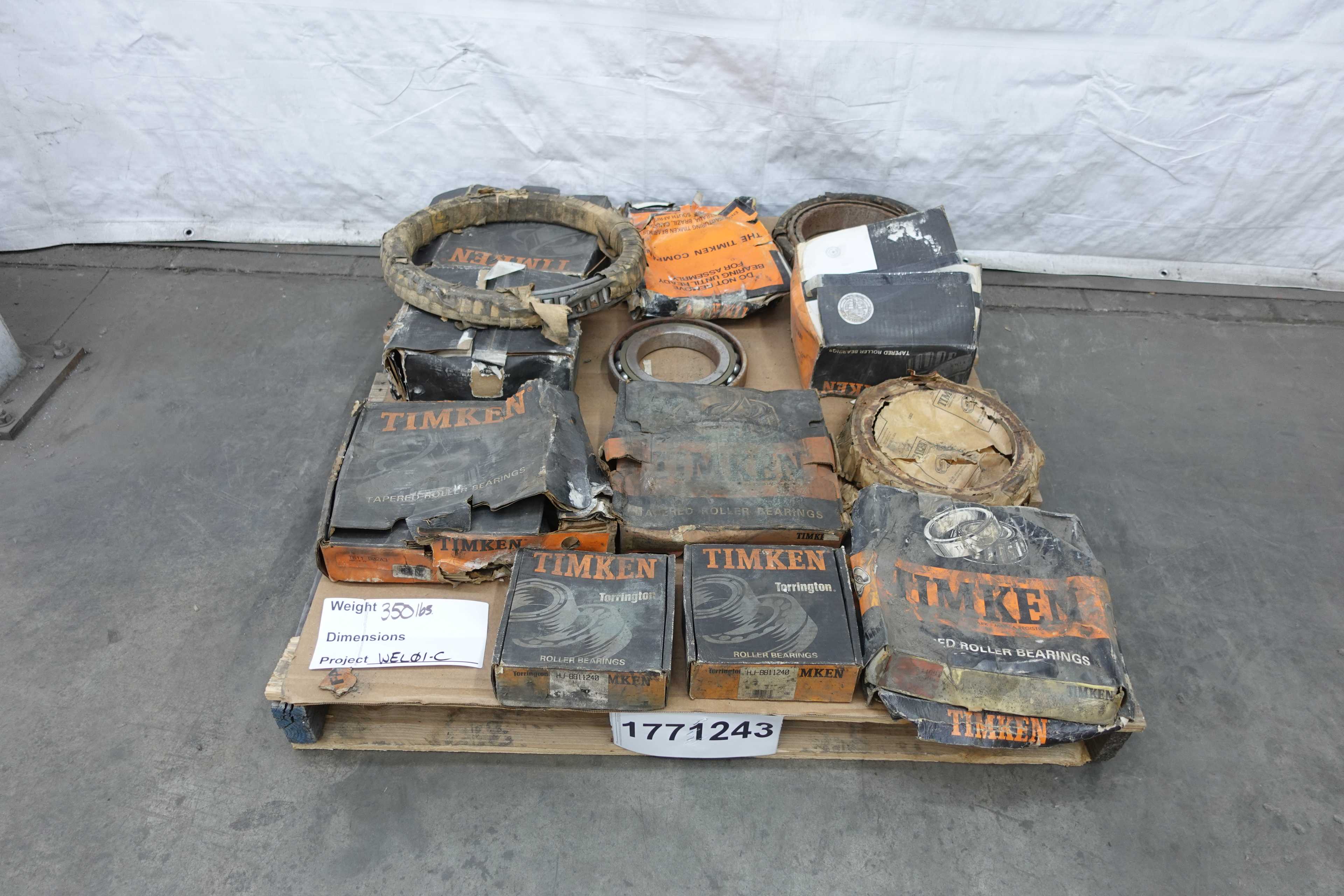 SKU 1771243 - PALLET OF ASSORTED TIMKEN ROLLER, TAPERED, AND BALL BEARINGS - BEARINGS