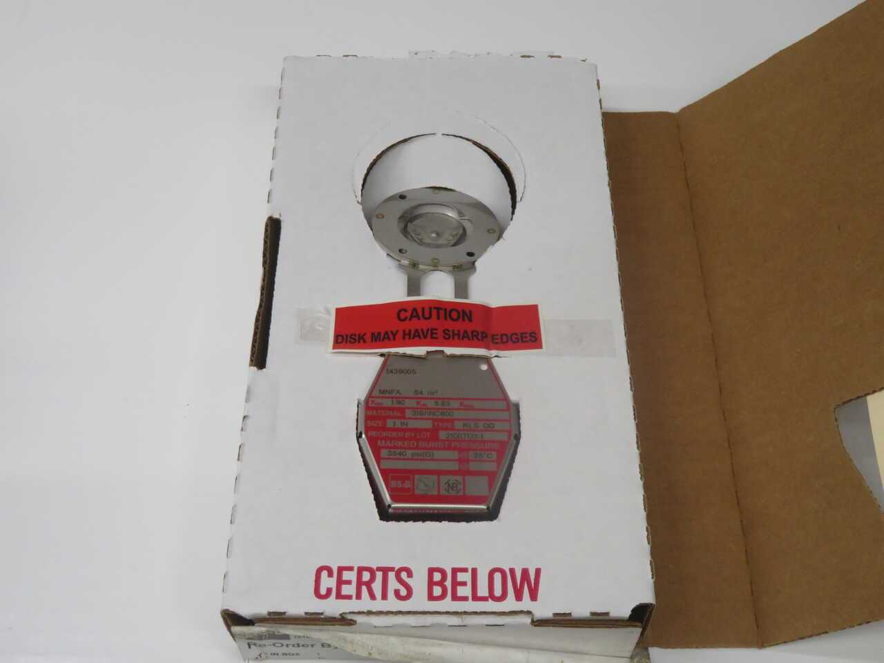 BS&B 1439005 Rupture Disk T270480 - High Performance Safety Solution - RUPTURE DISC
