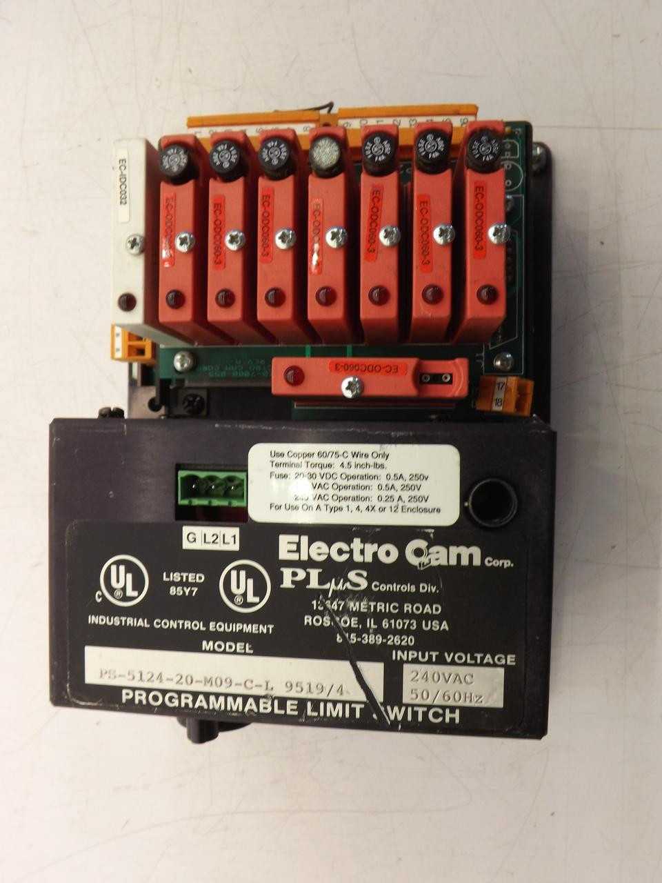 ELECTRO CAM PS-5124-20-M09-C-L 9519/4 PLUS 5000 SERIES PROGRAMMMABLE LIMIT SWITCH T35996 - SWITCHES