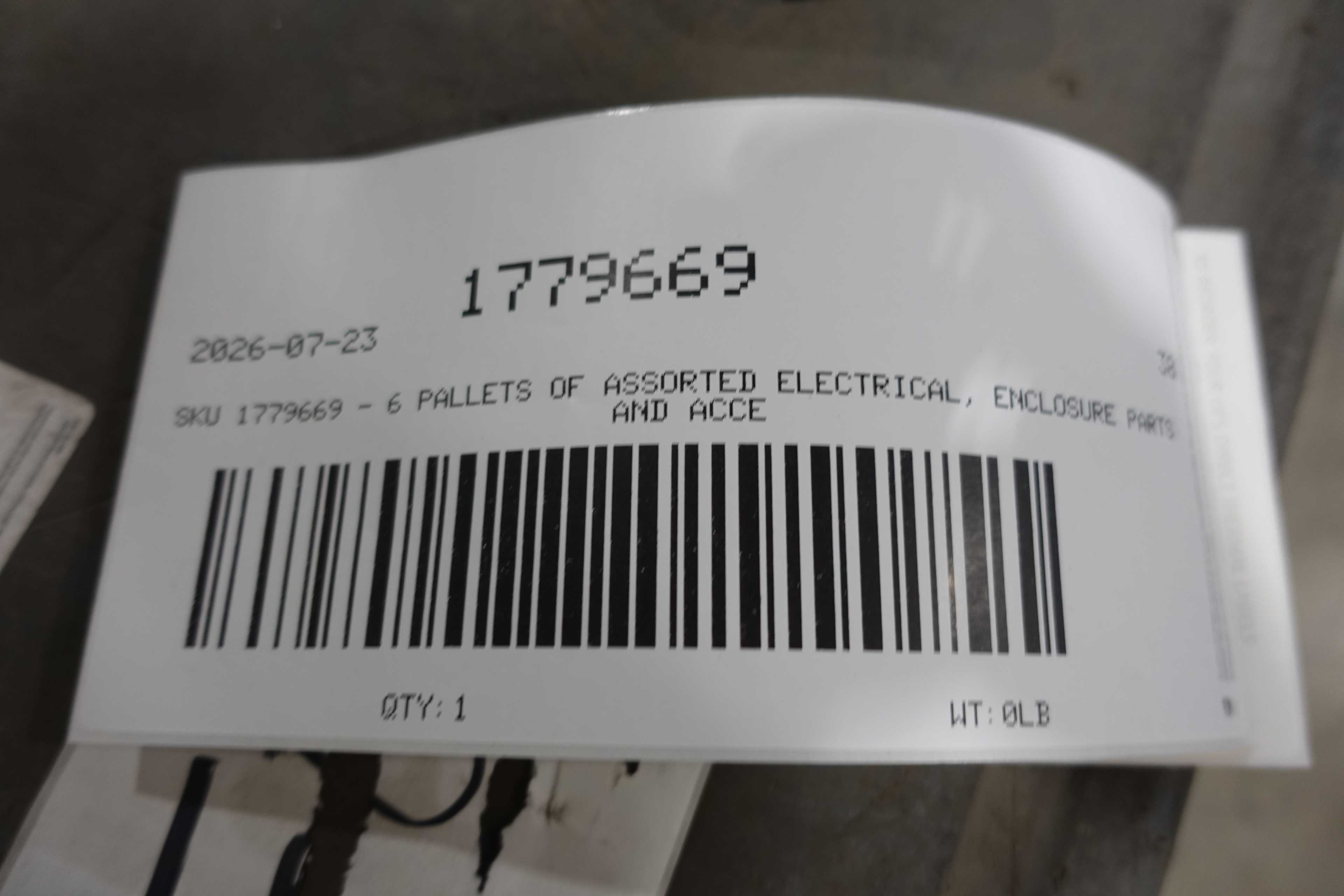 SKU 1779669 - 6 PALLETS OF ASSORTED ELECTRICAL - ELECTRICAL COMPONENTS