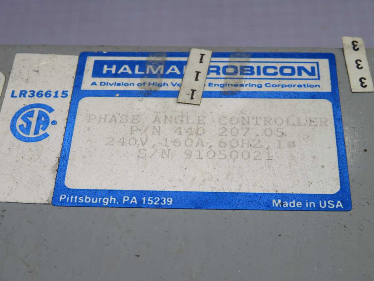 HALMAR ROBINSON 440 207.05 PHASE ANGLE CONTROLLER T254607 - AUTOMATION & CONTROLS