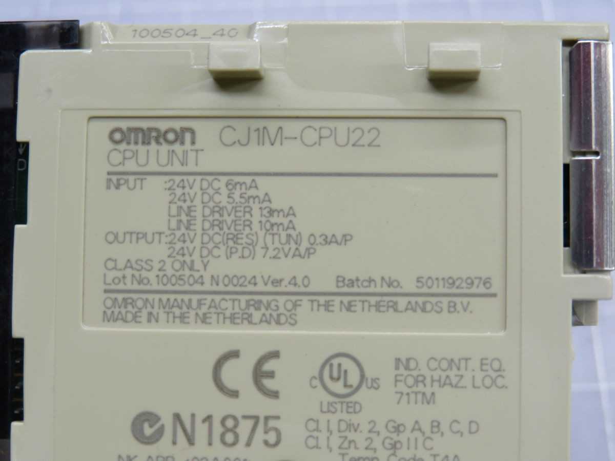 Omron CJ1M-CPU22 Control Logic CPU T247780 - Reliable Automation Solution - PLC MODULES