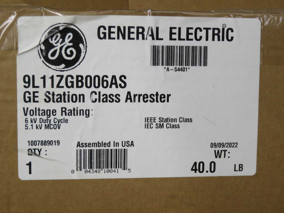 GE 9L11ZGB006AS STATION CLASS ARRESTER T254467 - VOLTAGE TESTER