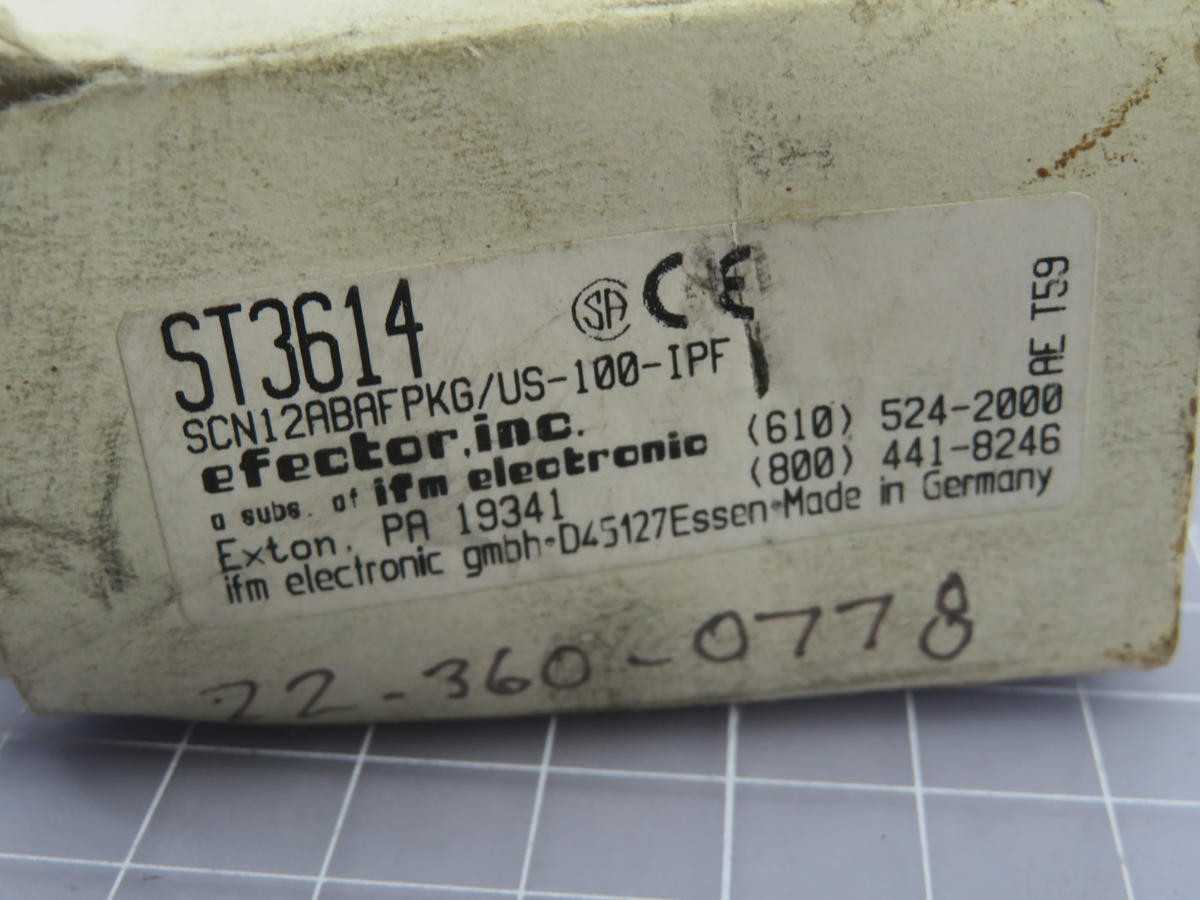 IFM Electronic SCN12ABAFPKG/US ST3614 Flow Monitor T242760 - FLOW MEASUREMENT