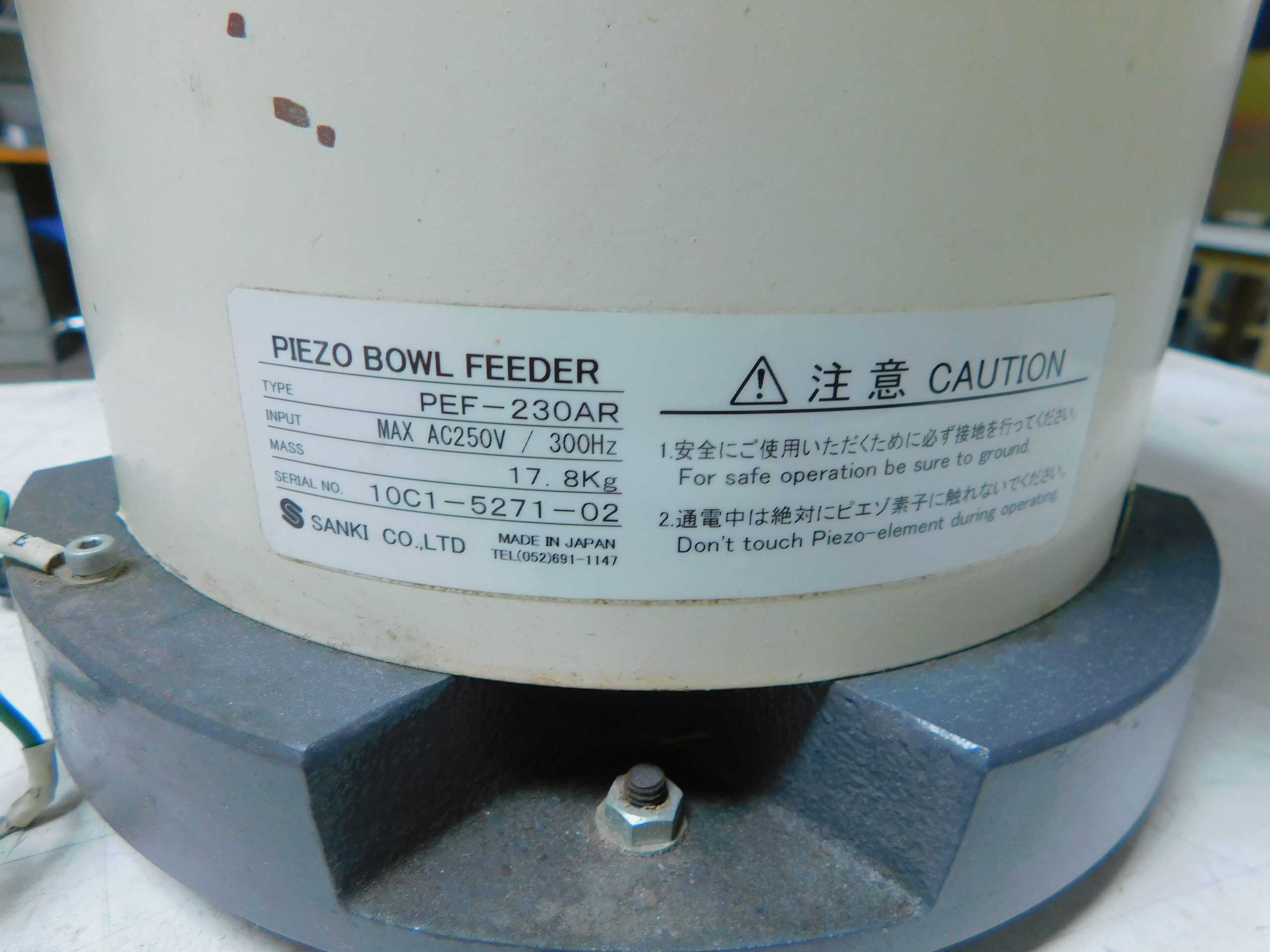 SANKI PEF-230AR PIEZO VIBRATORY BOWL FEEDER 9",250VAC - AUTOMATION & CONTROLS