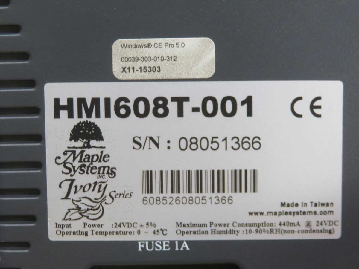 Maple Systems HMI608T-001 Touch Panel Display - Model T258992 - HMIS & DISPLAYS