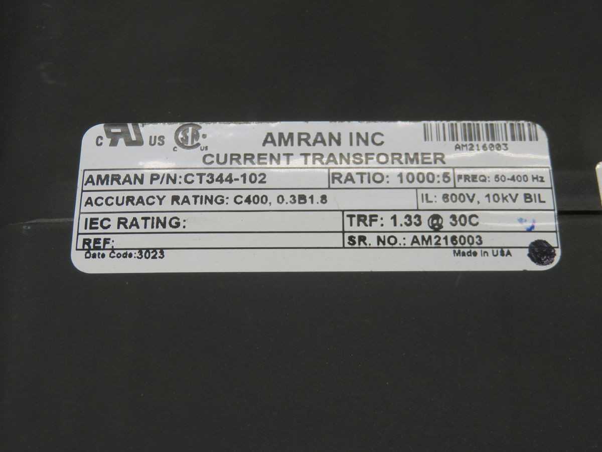 Amran CT344-102 Current Transformer T243786 - Reliable Power Measurement - POWER TRANSFORMERS