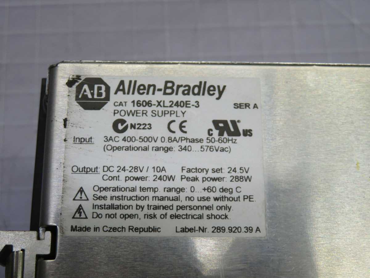 ALLEN BRADLEY 1606-XL240E-3 POWER SUPPLY T254660 - AC VFD DRIVES