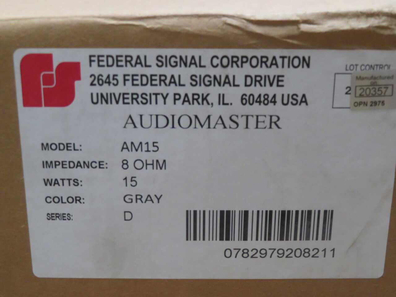 FEDERAL SIGNAL AM15 AUDIOMASTER PUBLIC ADDRESS SPEAKER T269916 - SIGNAL CONDITIONERS