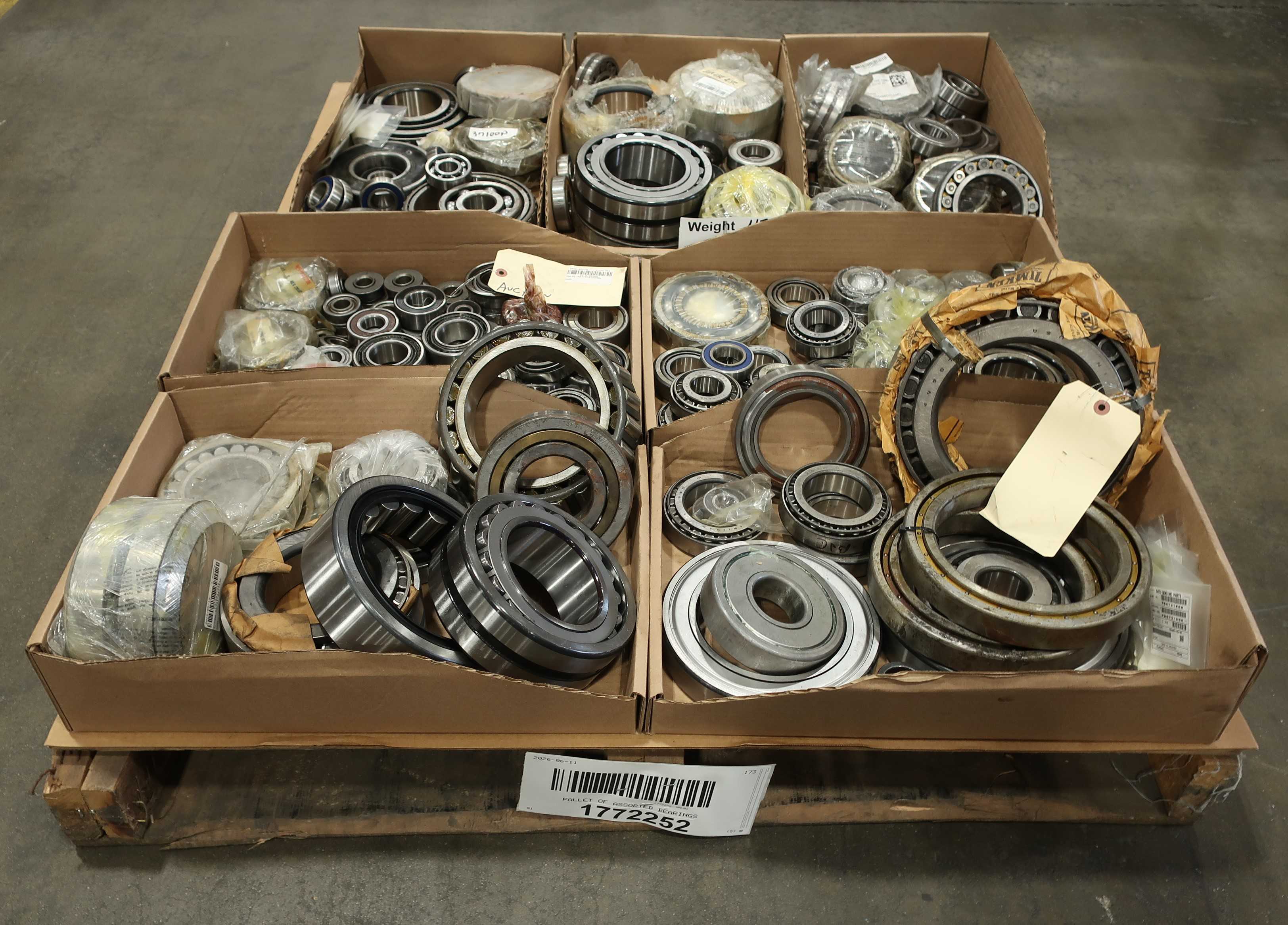 SKU 1772252 - PALLET OF ASSORTED BEARINGS - BEARINGS