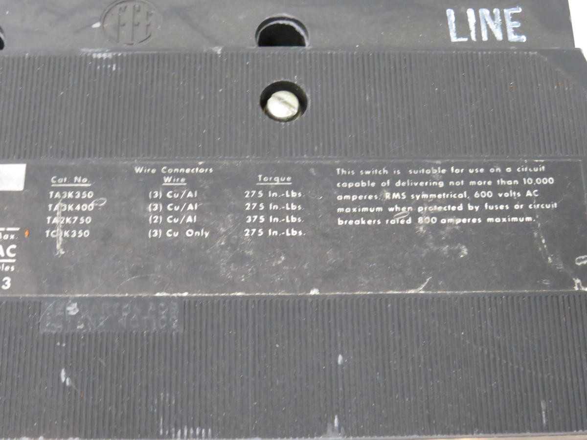 ITE ELECTRICAL KM3S800V TYPE KM MOLDED CASE SWITCH 800 AMP 600 V 3 POLE T194502 - INDUSTRIAL PARTS