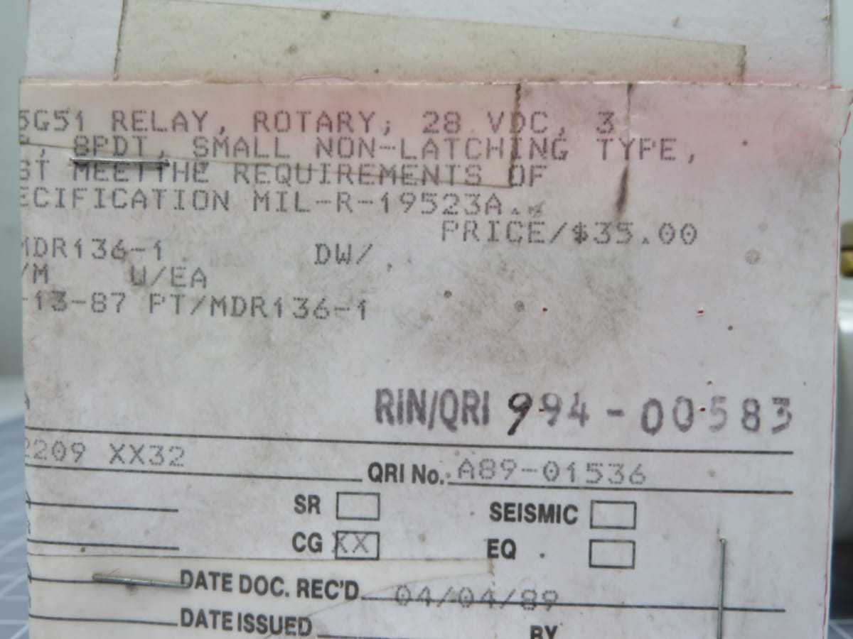 POTTER & BRUMFIELD 136-1 RELAY ROTARY 28 VDC T197380 - ELECTRICAL RELAYS
