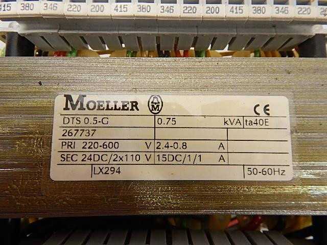 MOELLER DTS 0.5-G .75 KVA TRANSFORMER T57520 - POWER TRANSFORMERS