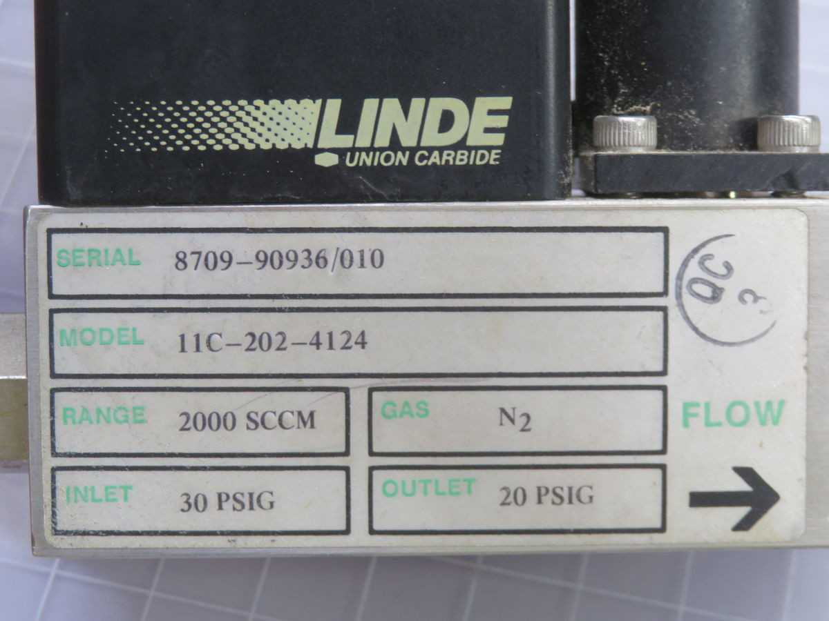 LINDE 11C-202-4124 MASS FLOW CONTROLLER T258201 - AUTOMATION & CONTROLS