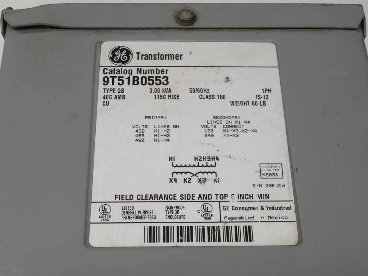 GE 9T51B0553 ENCLOSED SMALL POWER TRANSFORMER T247498 - MACHINING ACCESSORIES & TOOLING