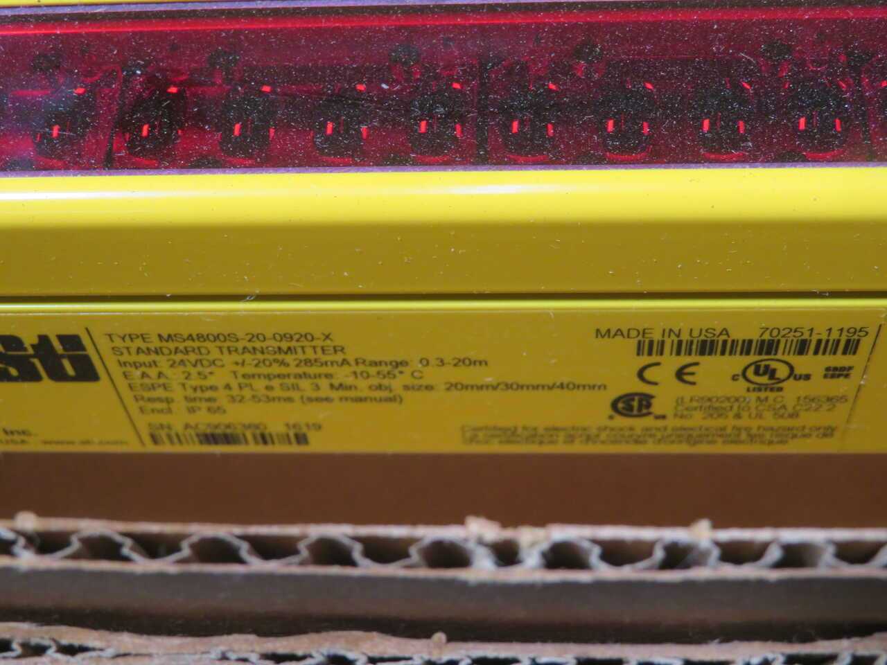 OMRON MS4800S-20-0920-R Safety Light Curtains For Enhanced Workplace Safety - SENSORS