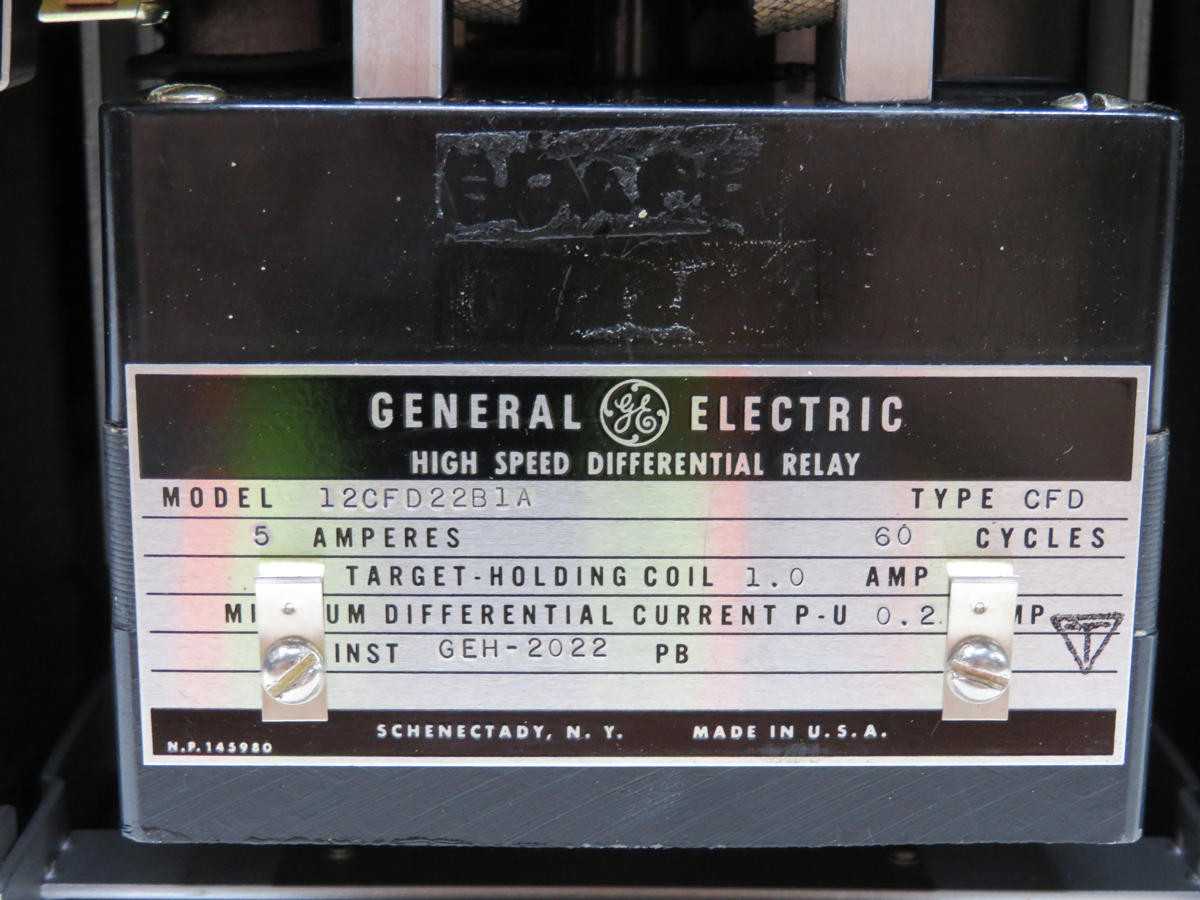 GE 12CFD22B1A Type CFD High-Speed Differential Relay T210315 - ELECTRICAL COMPONENTS