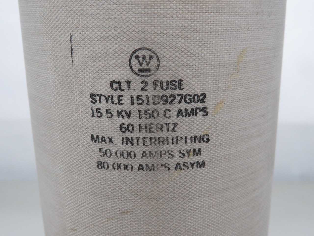 Westinghouse 151D927G02 CLT. 2 Fuse 15.5 kV 150 A 60 Hz T155515 - FUSES
