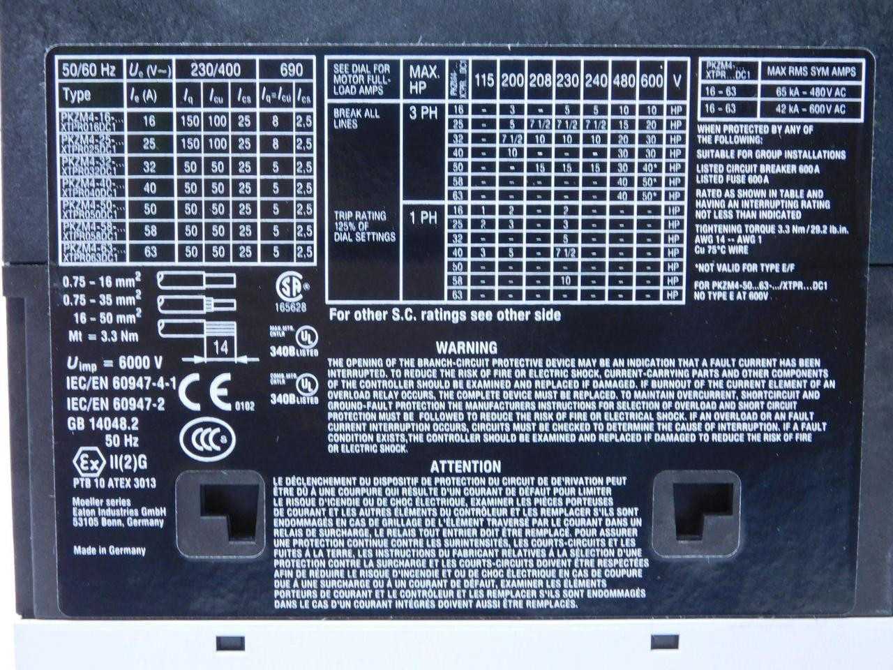 EATON XTSC040DDT-JW1 MANUAL MOTOR CONTROLLER 40 A 24-27 VDC COIL T129753 - INDUSTRIAL PARTS
