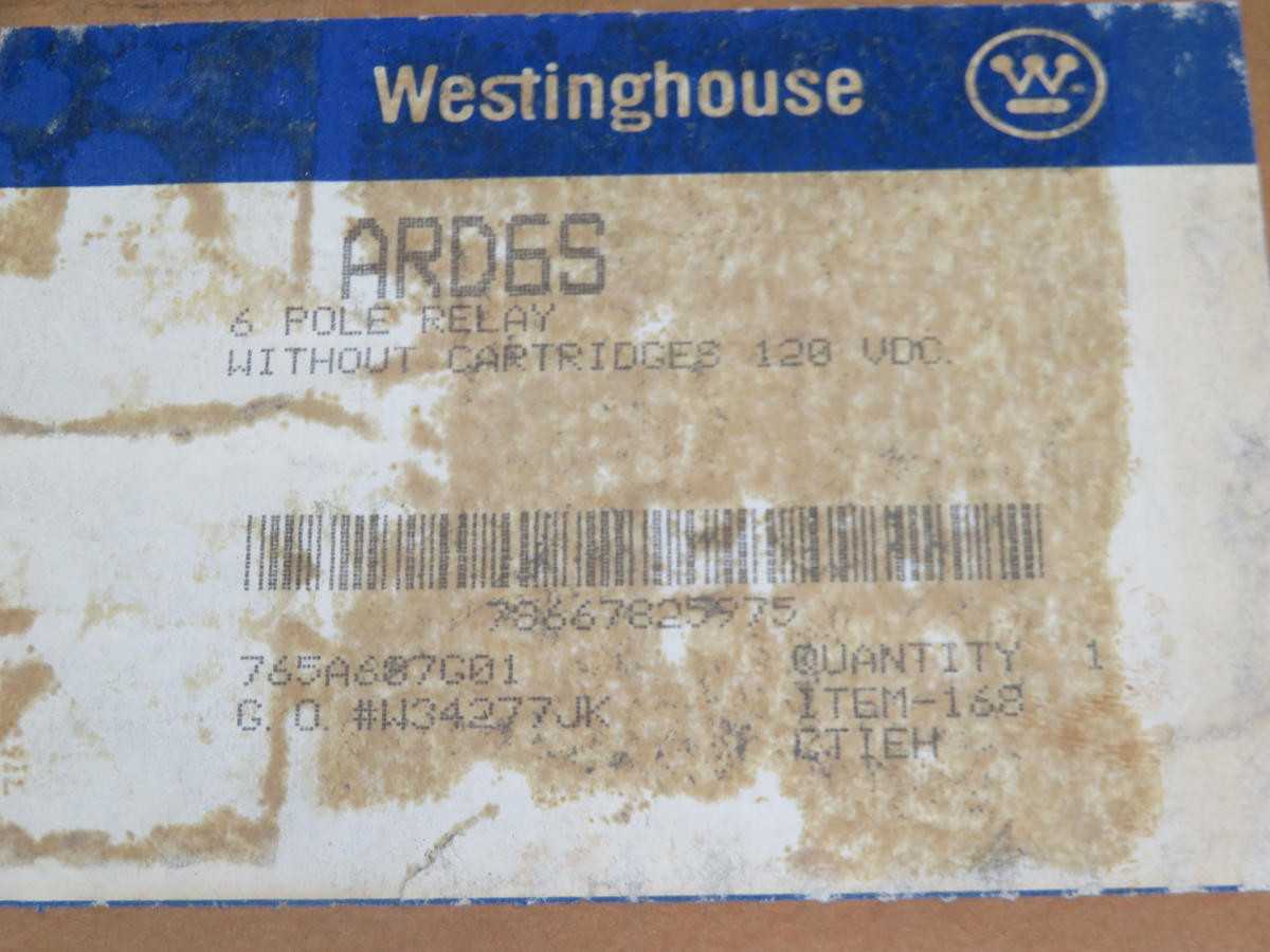 WESTINGHOUSE ARD6S 6 POLE RELAY T202221 - PROTECTION RELAY