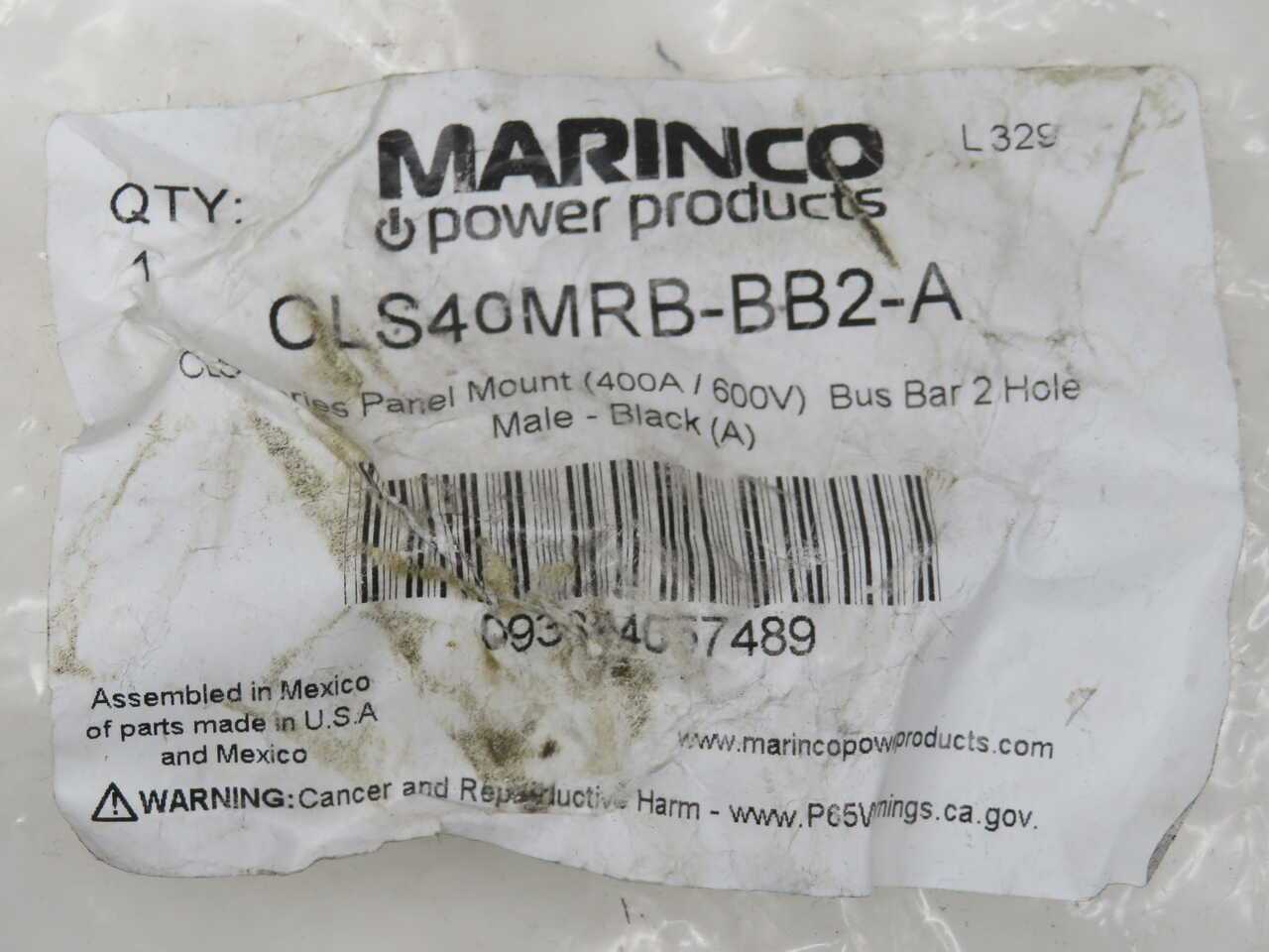 Lot Of 24 Marinco CLS40MRB-BB2-A Panel-Mount Busbar Connectors, 400A/600V - BUSWAY
