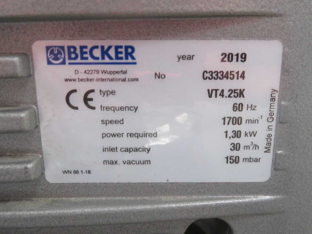 BECKER C3334514 ROTARY VANE VACUUM PUMP T271671 - INDUSTRIAL PARTS