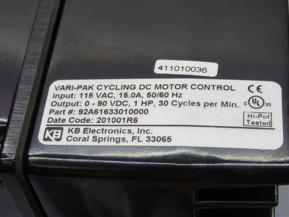 KB ELECTRONICS 92A61633010000 DC MOTOR SPEED CONTROL T214654 - AC VFD DRIVES