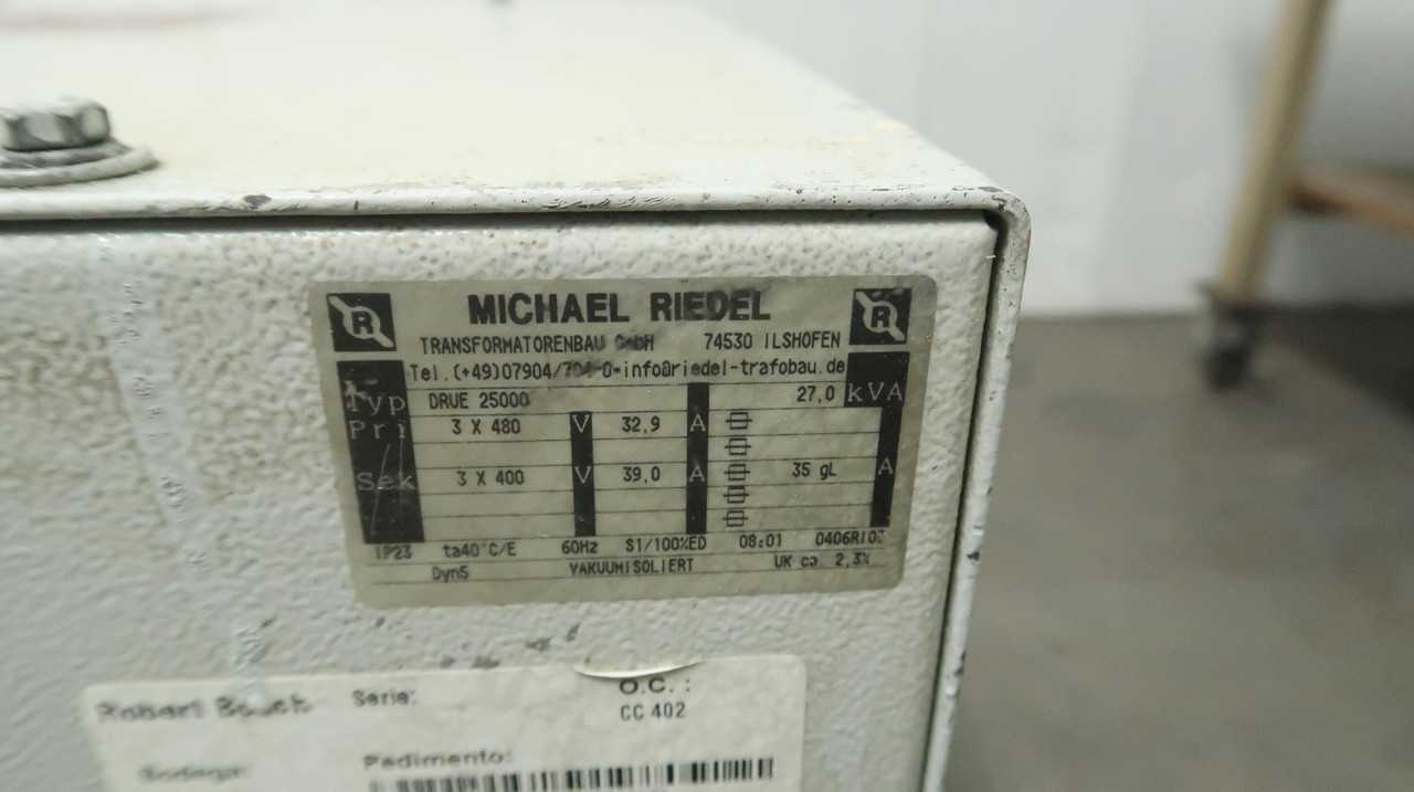 MICHAEL RIEDEL DRIVE 25000 POWER TRANSFORMER 27 KVA M0638 - POWER TRANSFORMERS