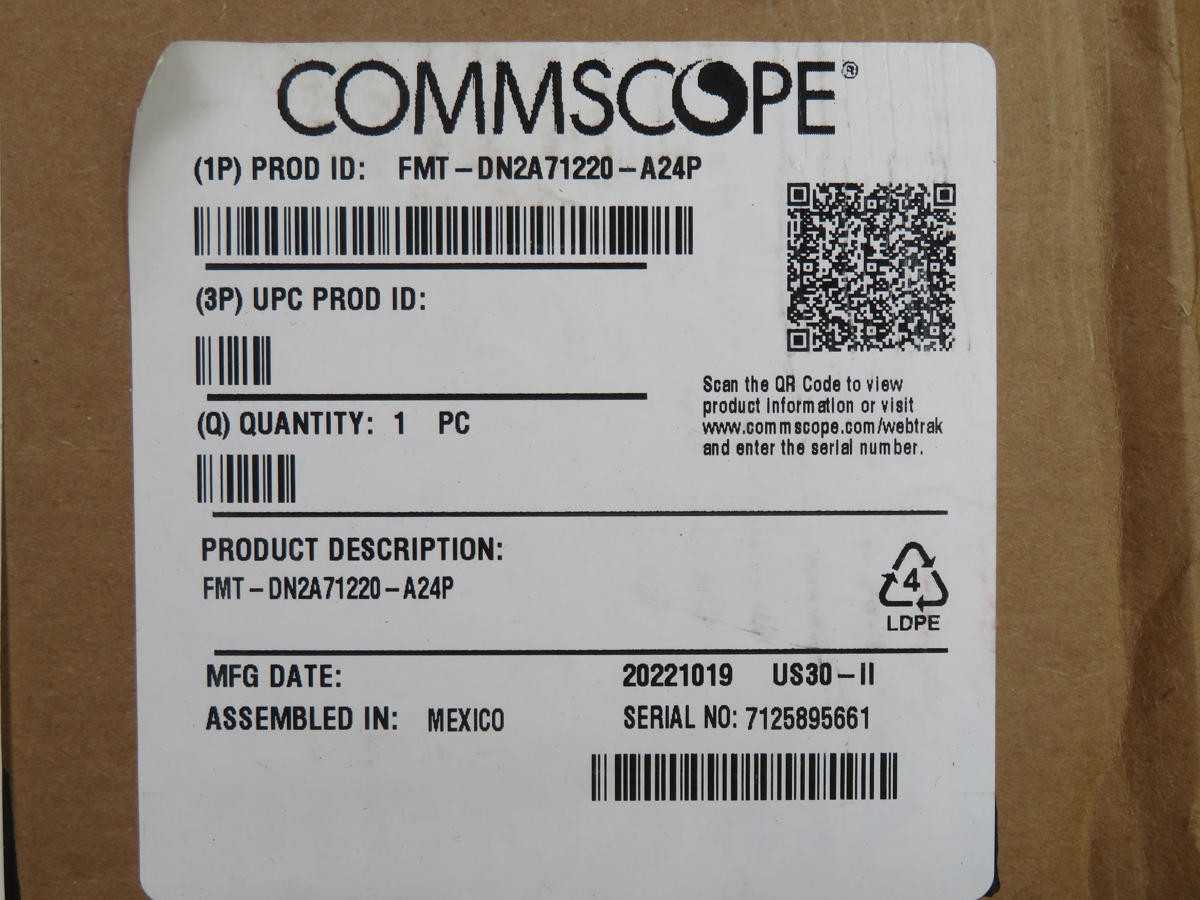 COMMSCOPE FMT-DN2A71220-A24P OPTICAL CABLE T238604 - FIBER OPTIC CABLE