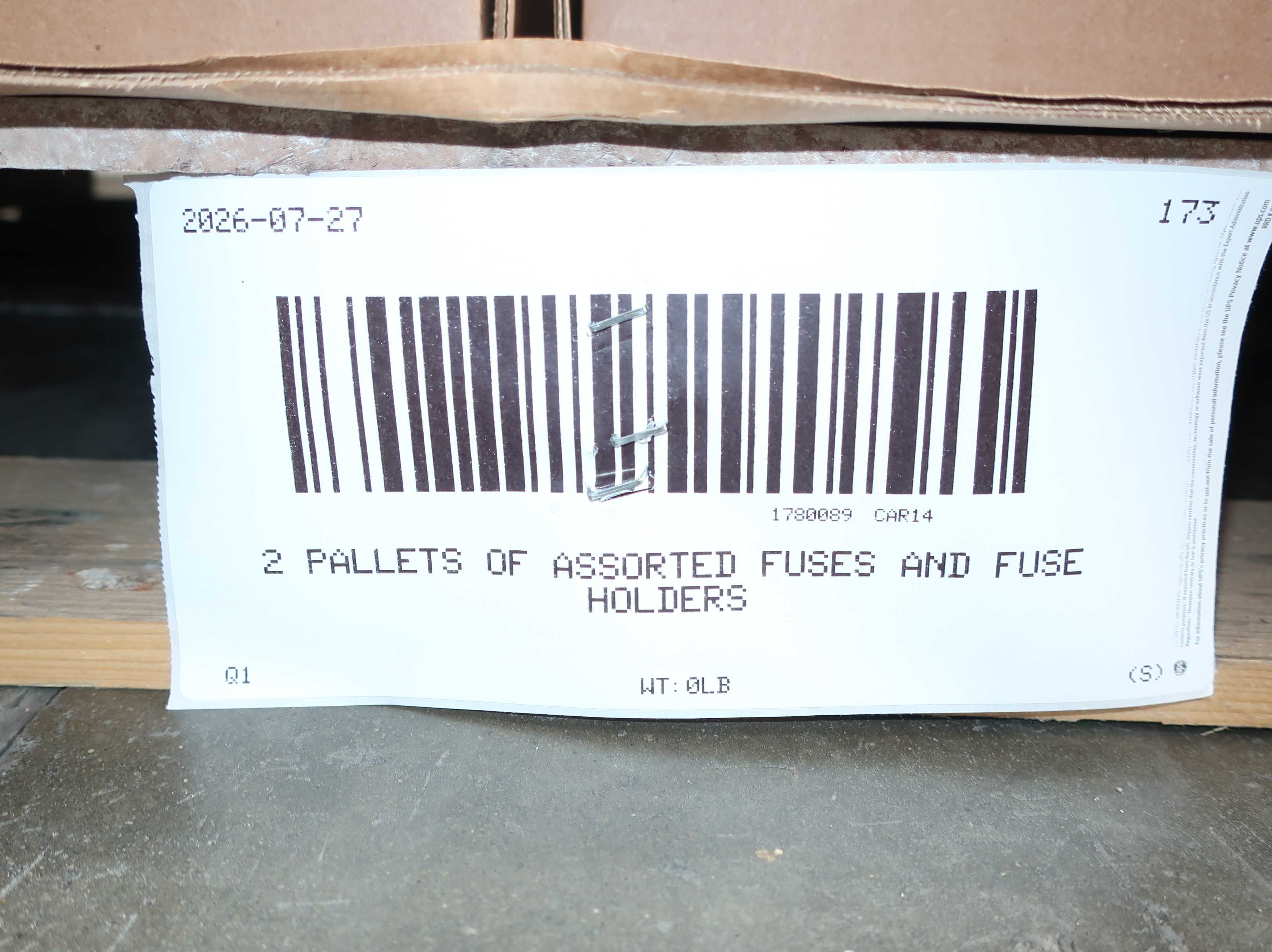 SKU 1780089 - 2 PALLETS OF ASSORTED FUSES AND FUSE HOLDERS - ELECTRICAL COMPONENTS