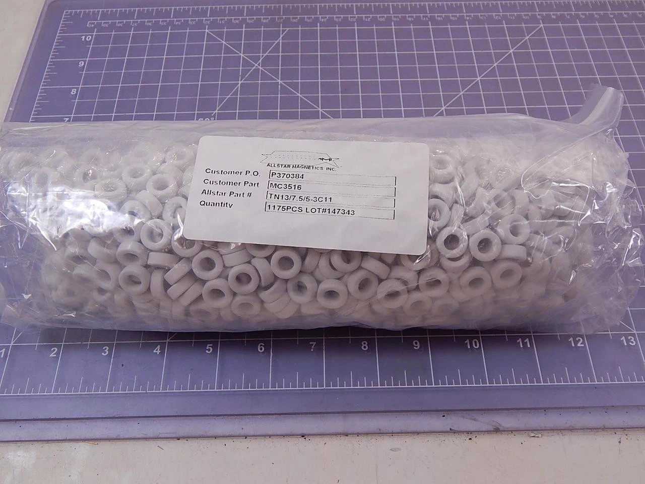 LOT OF 1175 ALLSTAR MAGNETICS P370384 MC3516 TN13/7.5/5-3C11 POWER TOROIDAL CORES FERRITES T99174 - POWER TRANSMISSION