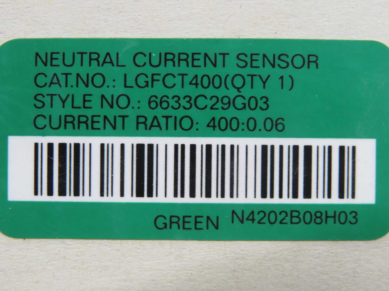 EATON LGFCT400 NEUTRAL CURRENT SENSOR TRIP UNIT T270311 - SENSORS