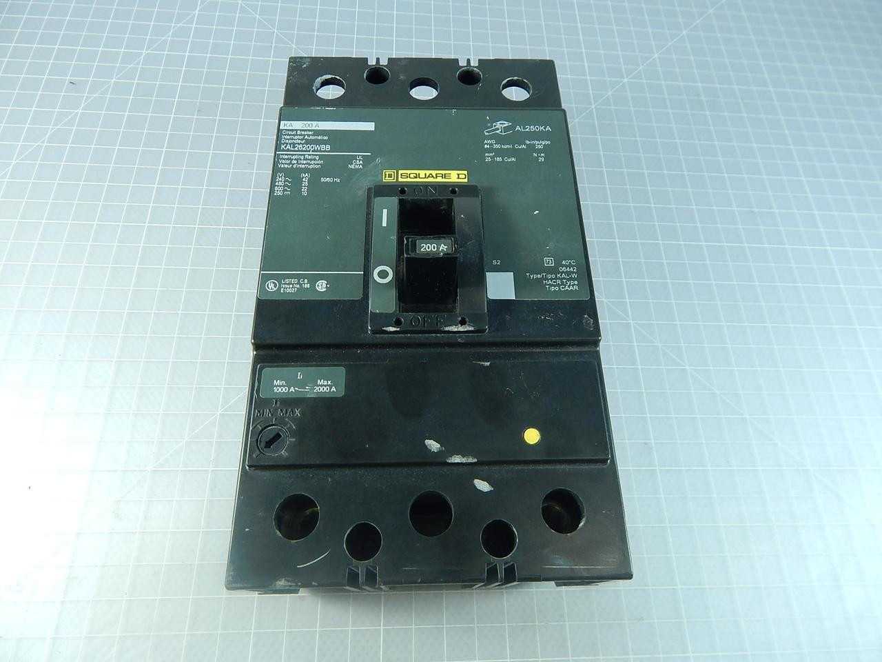 SQUARE D KAL26200WBB CIRCUIT BREAKER 200 A T104660 - CIRCUIT BREAKERS