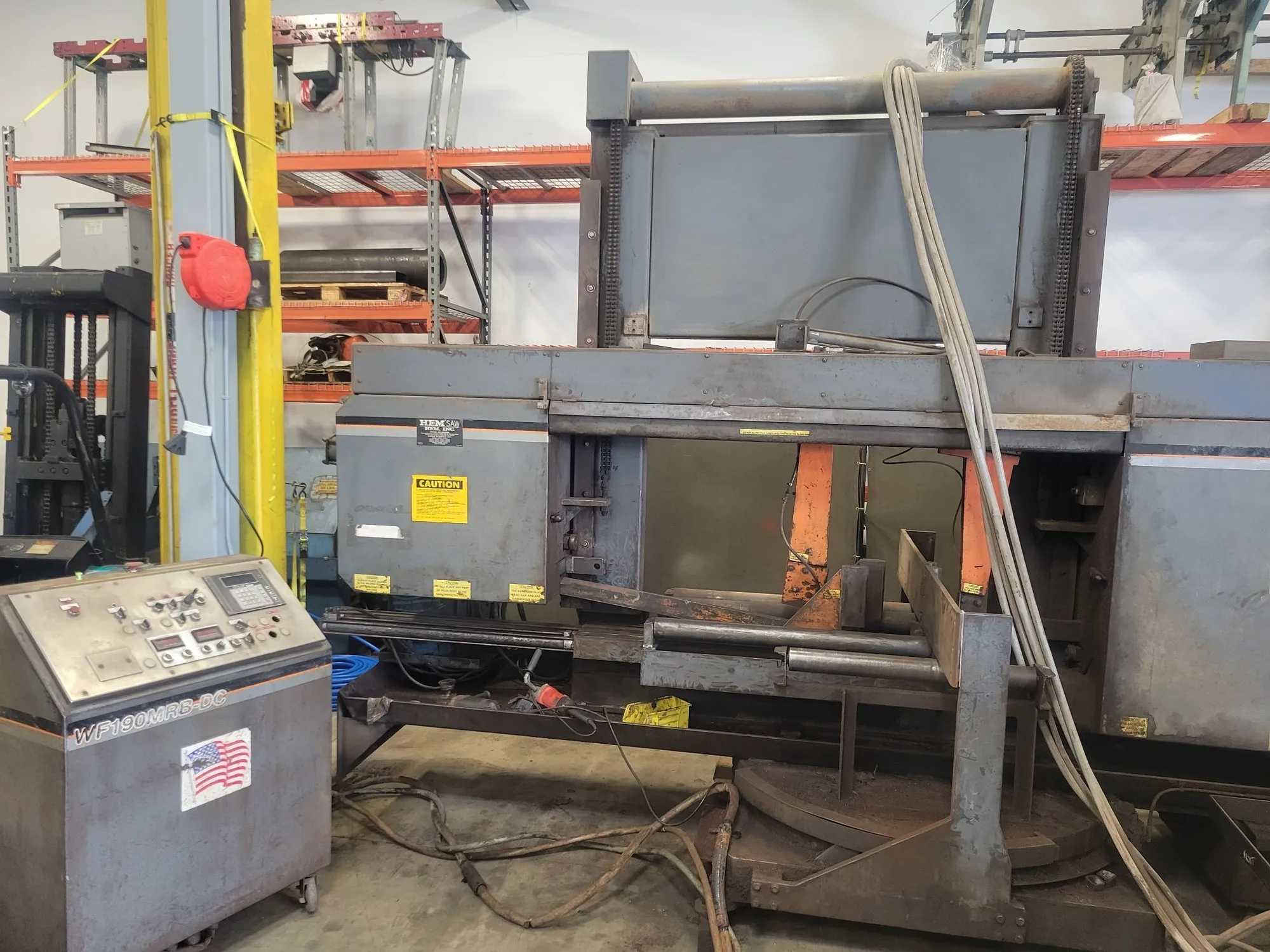 HEM WF190MRB-DC Semi-Automatic Mitering Bandsaw 25" x 44" with 15 HP Power - HORIZONTAL BAND SAWS